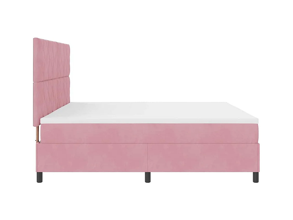 Cadre de lit avec matelas Rose 200 x 200 cm Velours