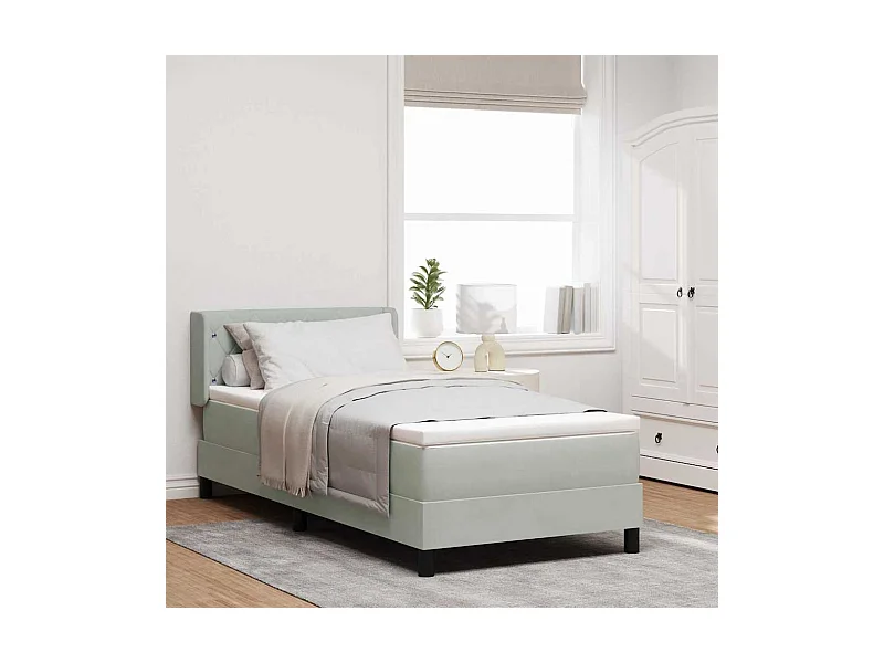 Cama con Somier y Colchón Negra 100x200 cm Terciopelo