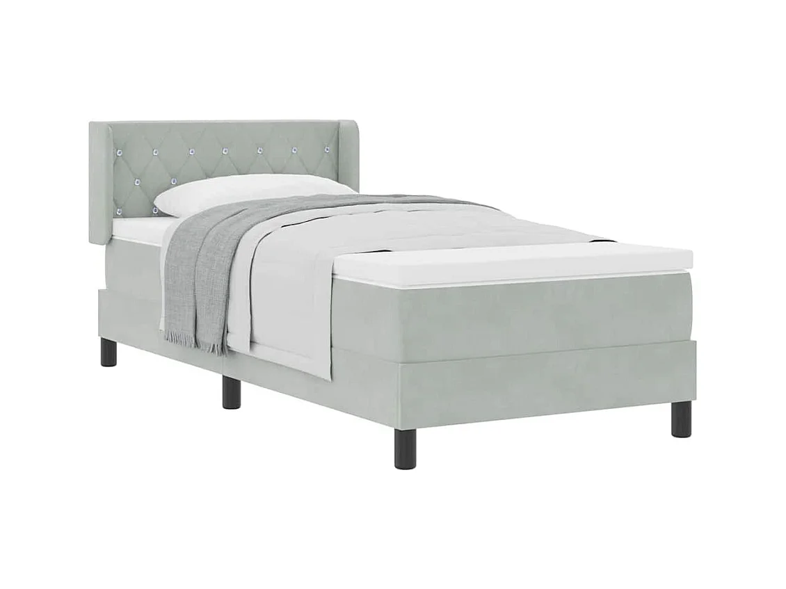 Cama con Somier y Colchón Negra 100x200 cm Terciopelo