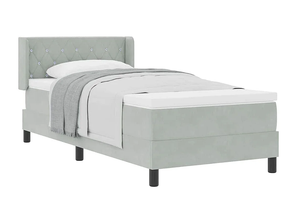 Cadre de lit avec matelas noir 100x200 cm en velours