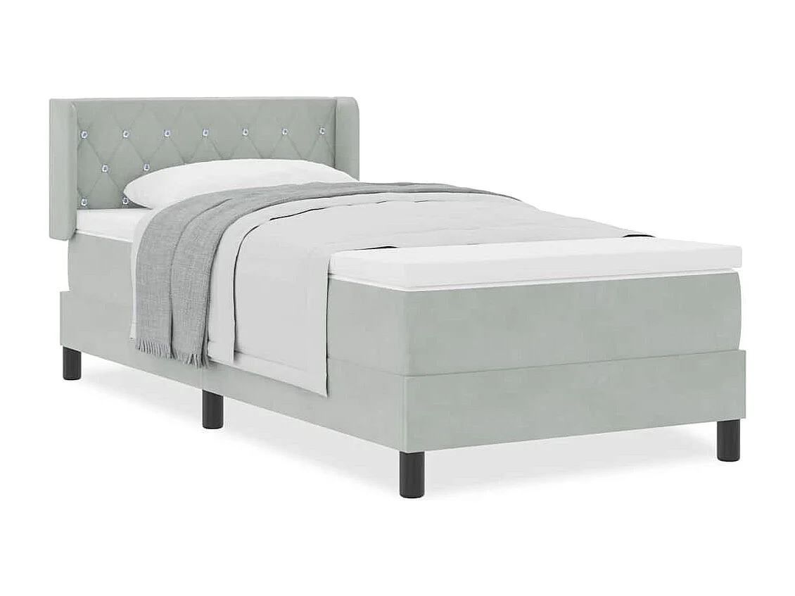 Cadre de lit avec matelas noir 100x200 cm en velours