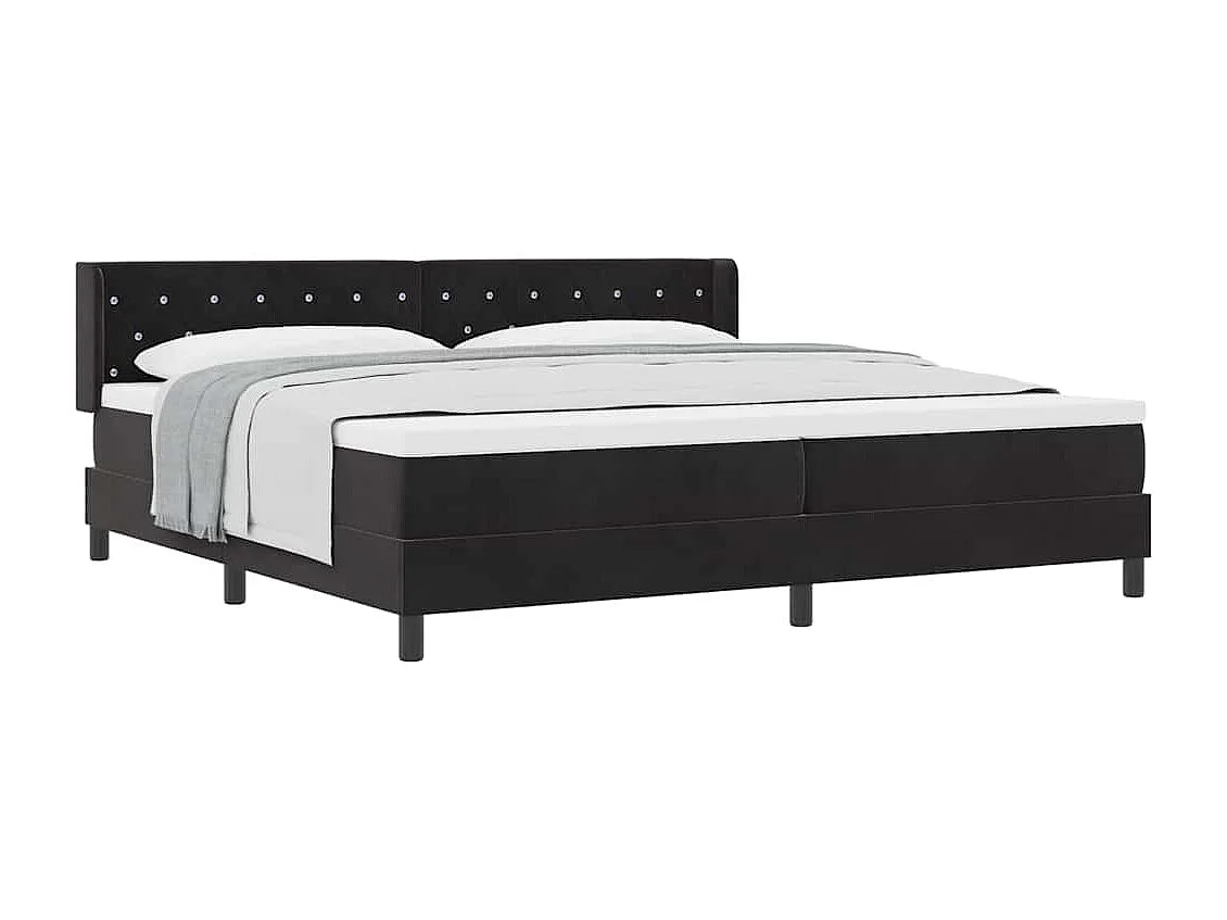 Cadre de lit avec matelas noir 100x200 cm en velours Noir