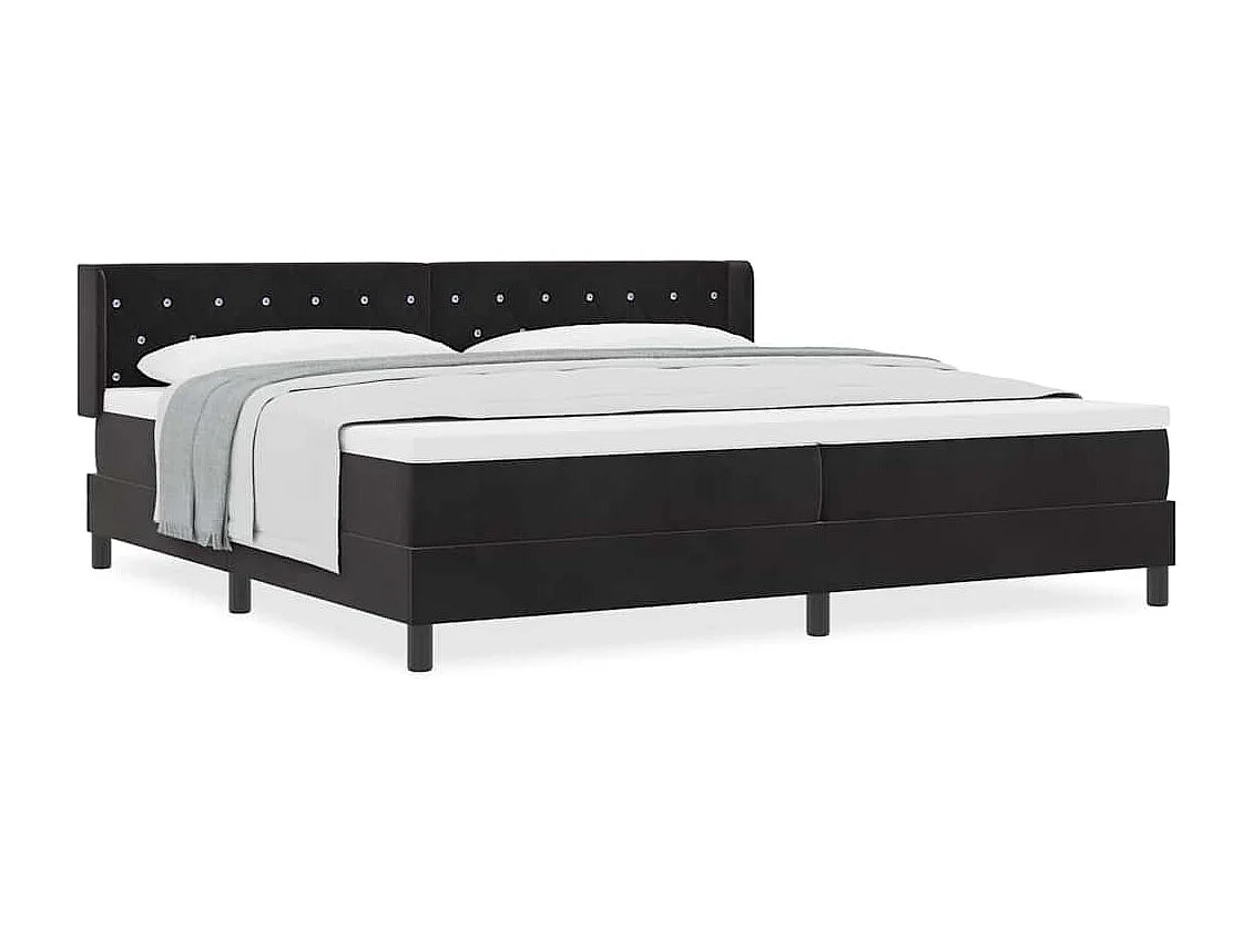Cadre de lit avec matelas noir 100x200 cm en velours Noir