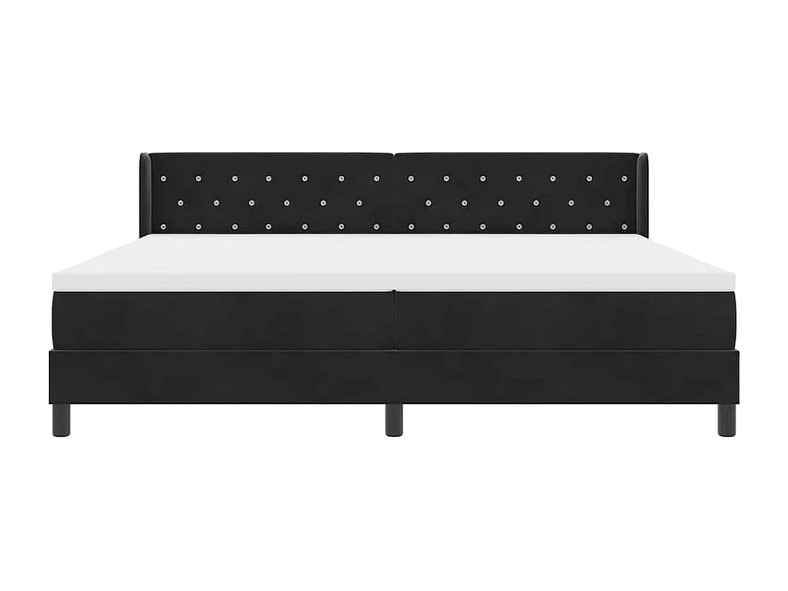 Cadre de lit avec matelas noir 100x200 cm en velours Noir