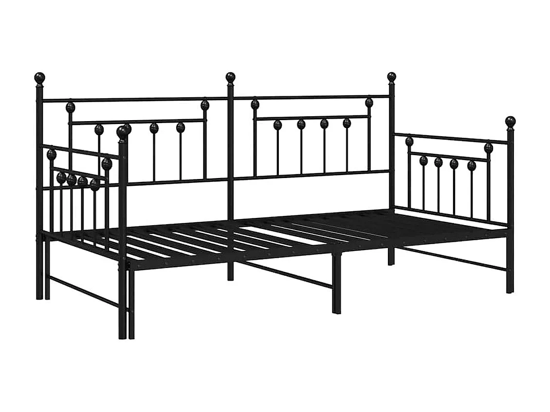 Bedframe voor een daybed Zwart 100 x 190 cm Staal