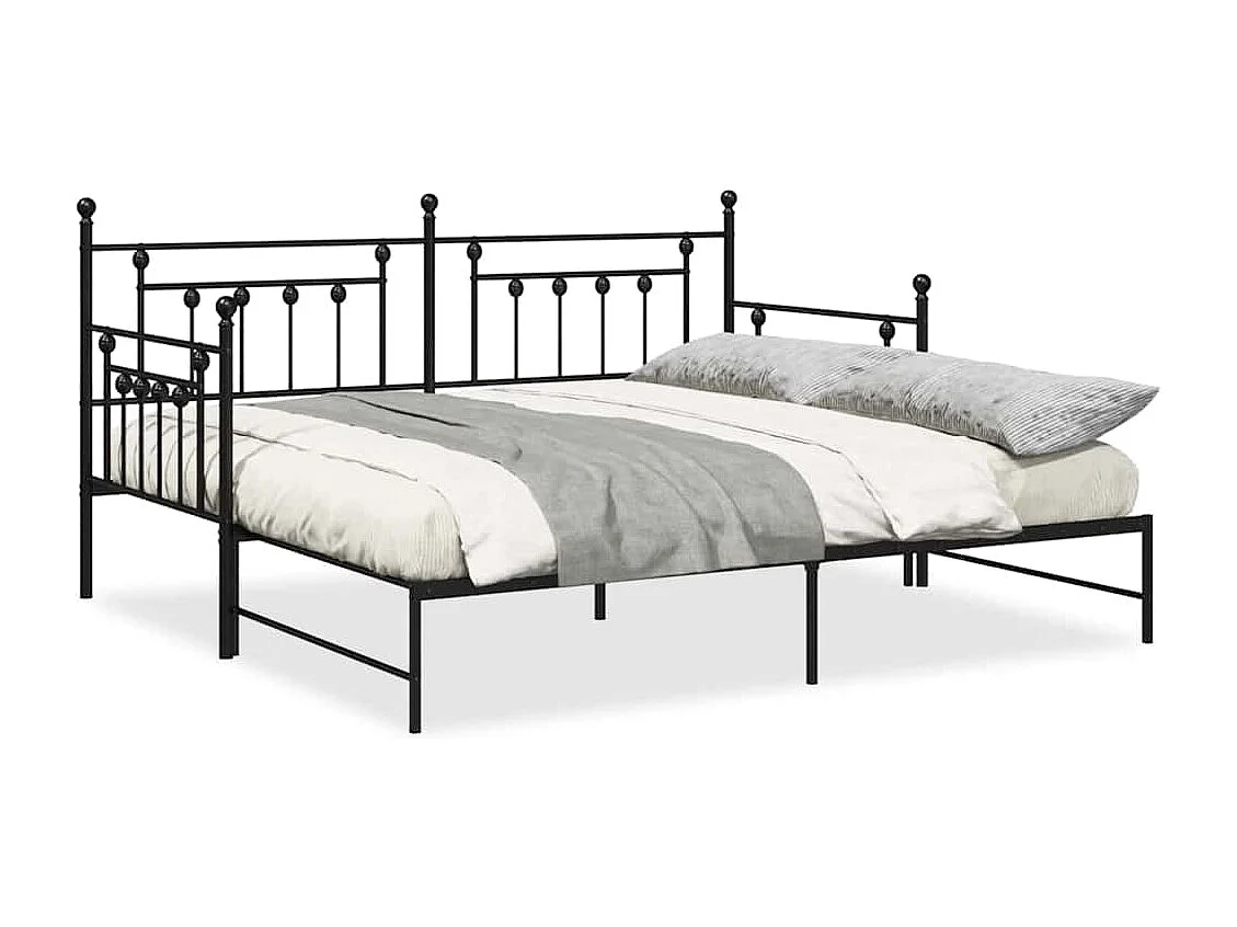 Bedframe voor een daybed Zwart 100 x 190 cm Staal