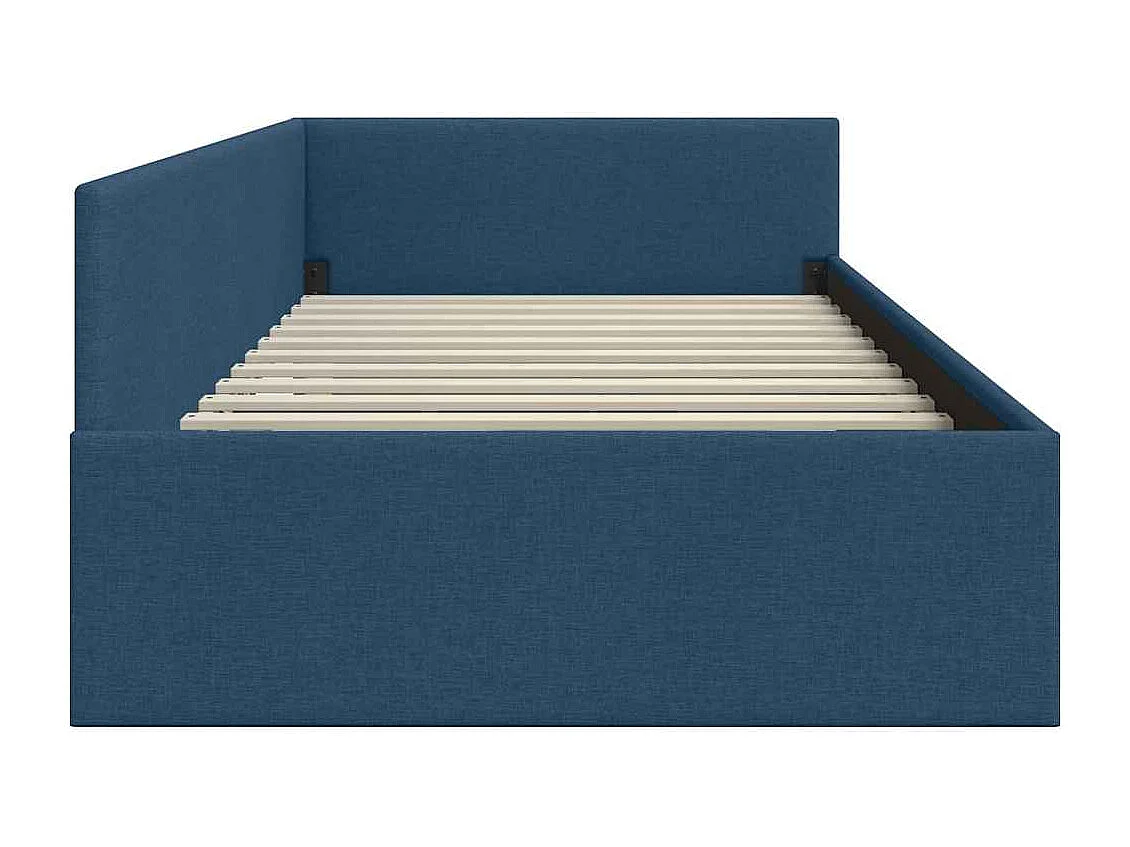 Cadre de lit d'angle Bleu 80 x 200 cm Tissu et bois reconstitué