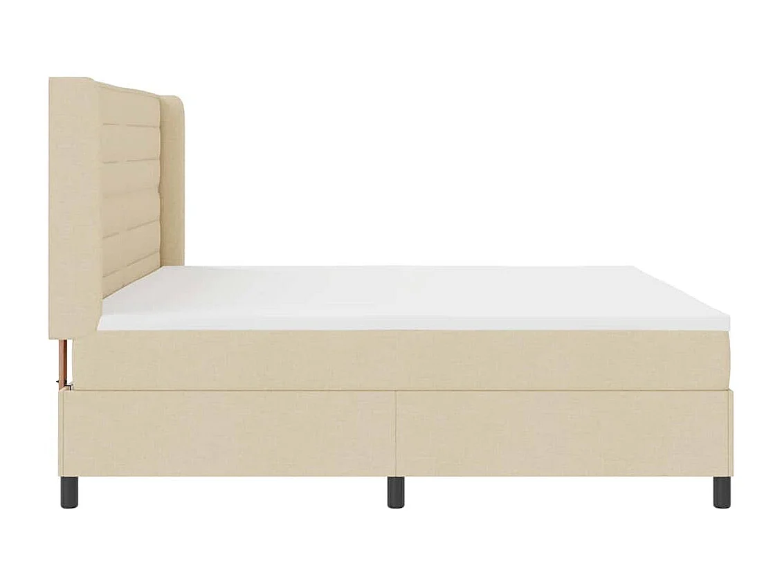 Boxspring bed met matras met hoofdeinde Crème 200 x 200 cm Stof