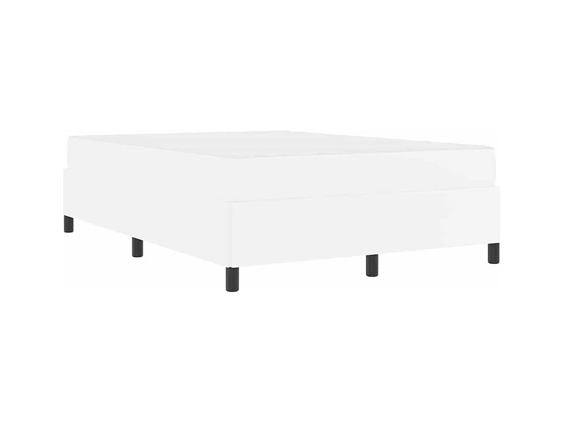 Cadre de lit avec matelas Blanc 160 x 200 cm Faux cuir