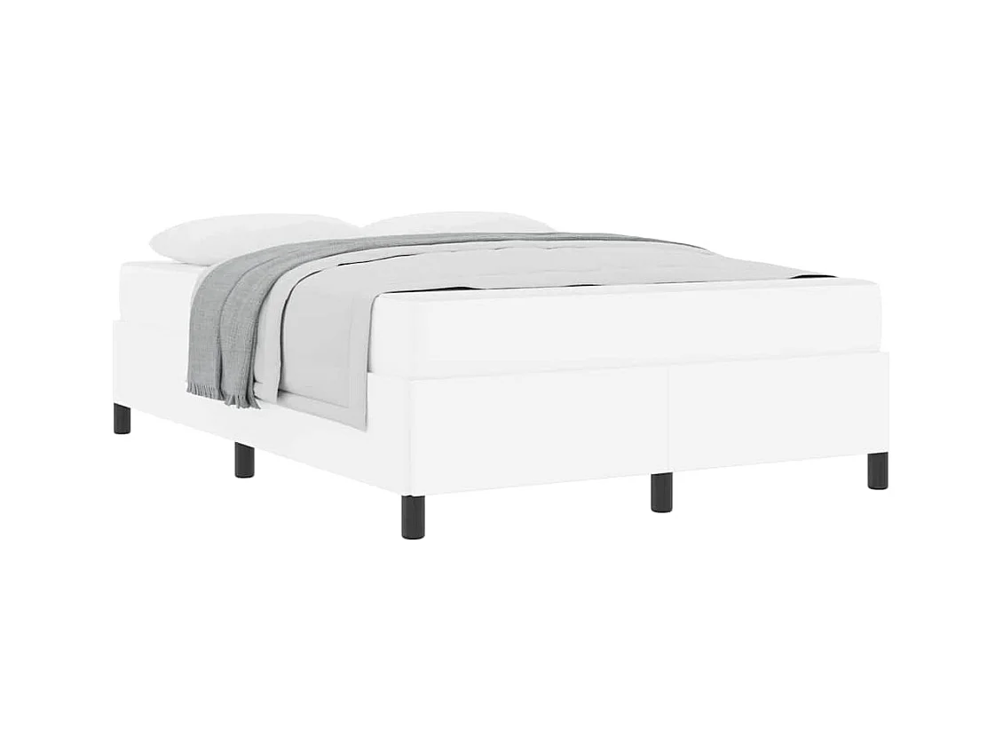 Cadre de lit avec matelas Blanc 160 x 200 cm Faux cuir