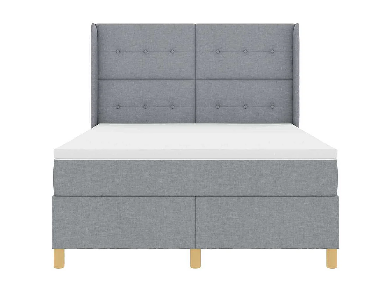 Cama con Somier con colchón Gris claro 140 x 200 cm tela