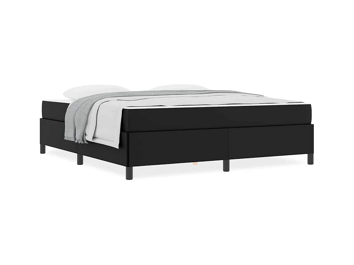 Cadre de lit avec matelas Noir 180 x 200 cm Faux cuir