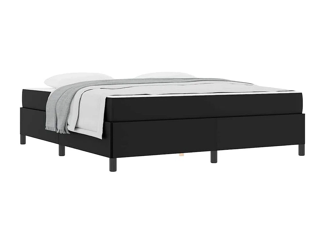 Cadre de lit avec matelas Noir 180 x 200 cm Faux cuir