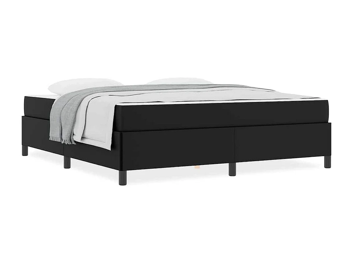 Cadre de lit avec matelas Noir 180 x 200 cm Faux cuir