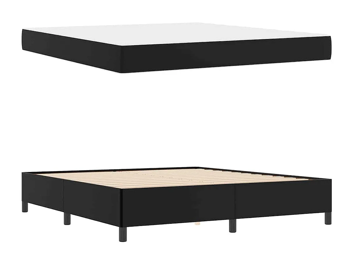 Cadre de lit avec matelas Noir 180 x 200 cm Faux cuir