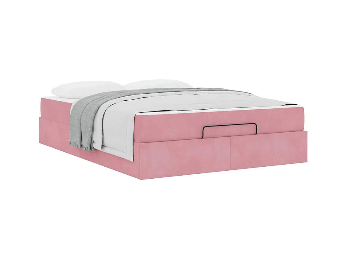 Estructura de cama Rosa 140 x 200 cm Terciopelo