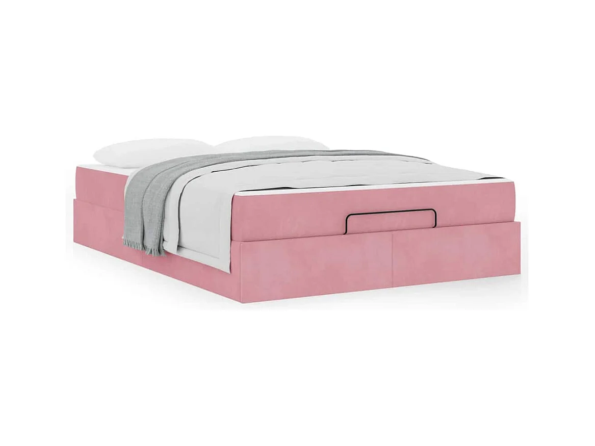 Estructura de cama Rosa 140 x 200 cm Terciopelo