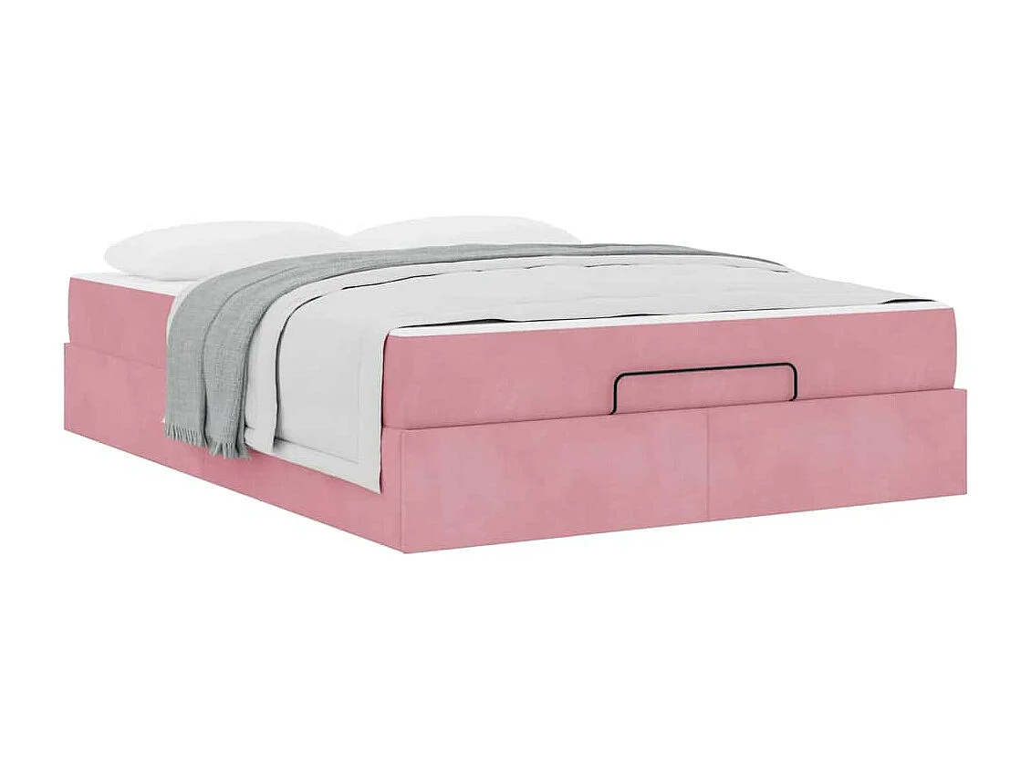 Cadre de lit Rose 140 x 200 cm Velours