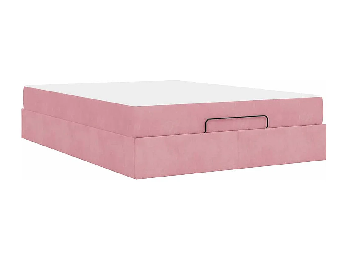 Cadre de lit Rose 140 x 200 cm Velours