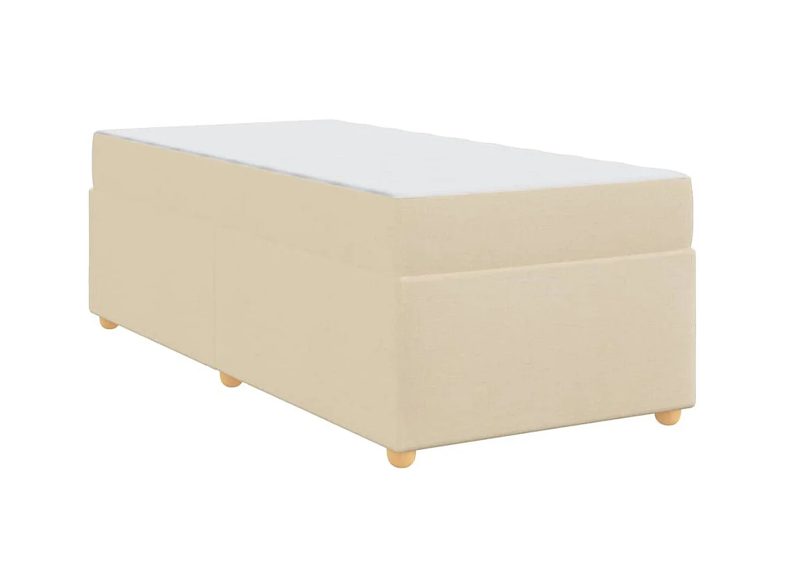 Cadre de lit avec matelas Crème 100 x 200 cm tissu