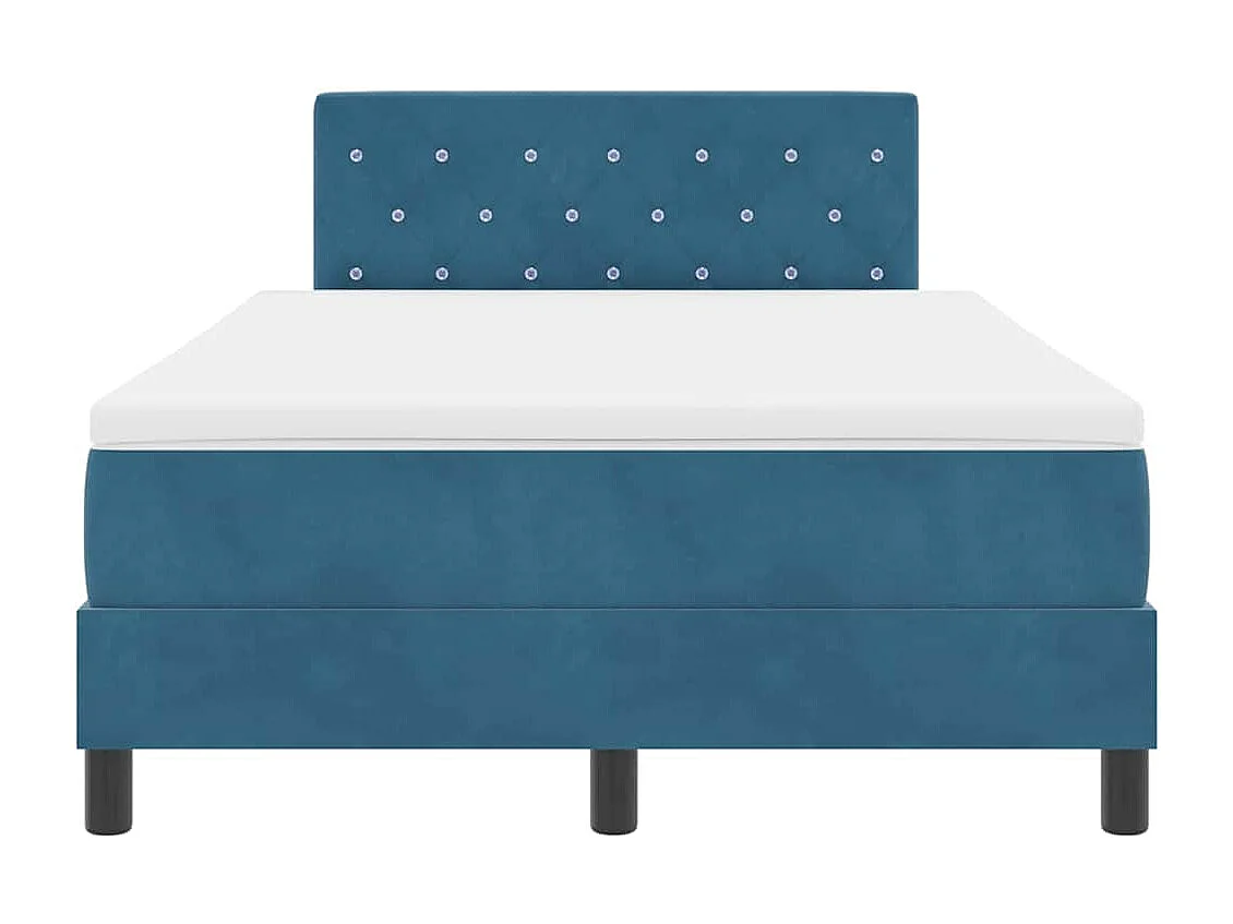Cama con Somier y Colchón Azul Oscuro 120 x 190 cm tela