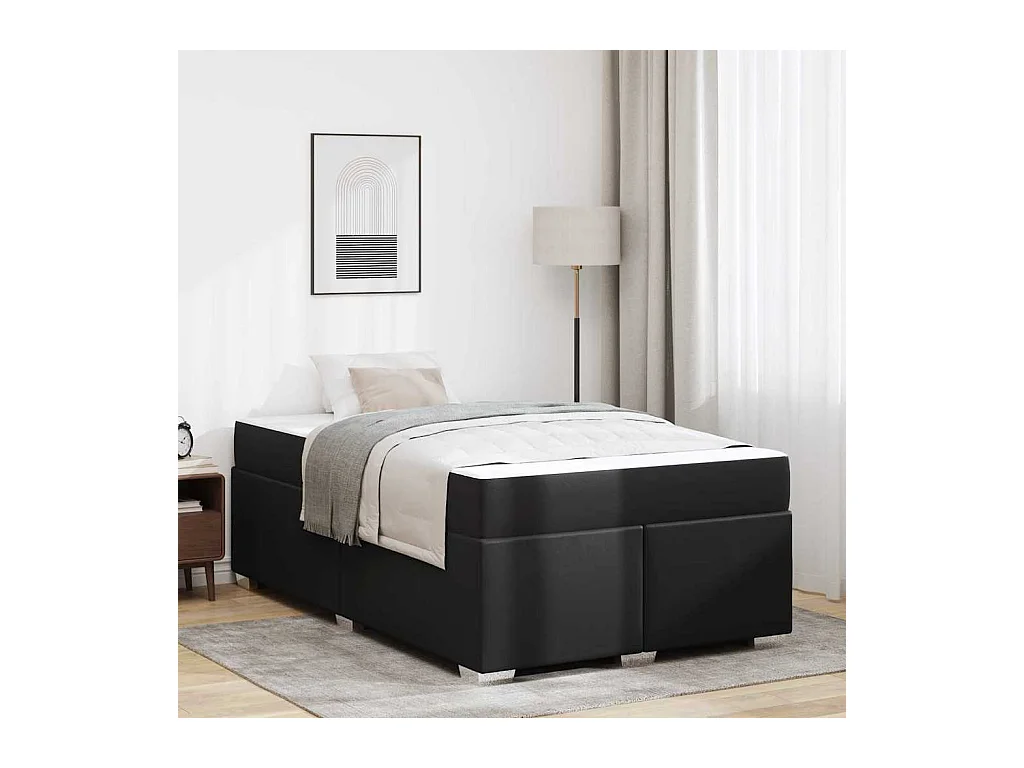 Cadre de lit Noir 120 x 190 cm Faux cuir