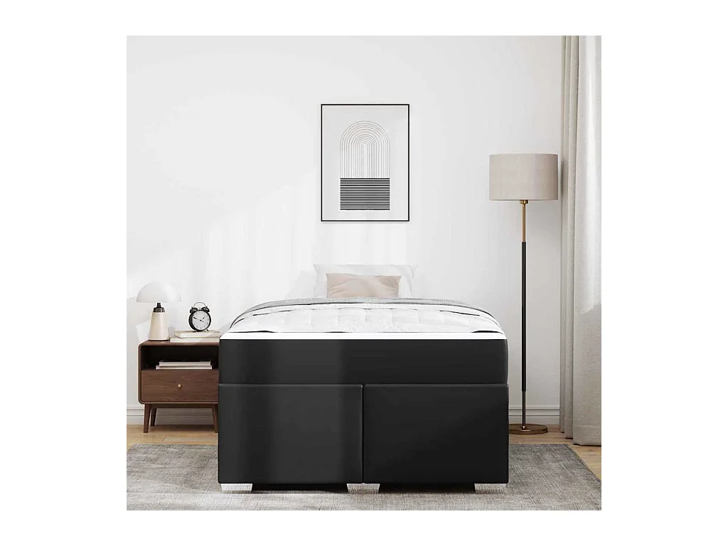 Cadre de lit Noir 120 x 190 cm Faux cuir