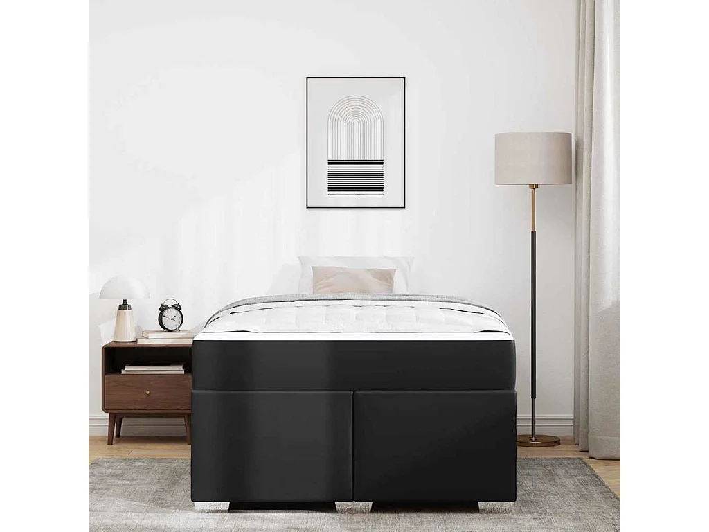 Cadre de lit Noir 120 x 190 cm Faux cuir