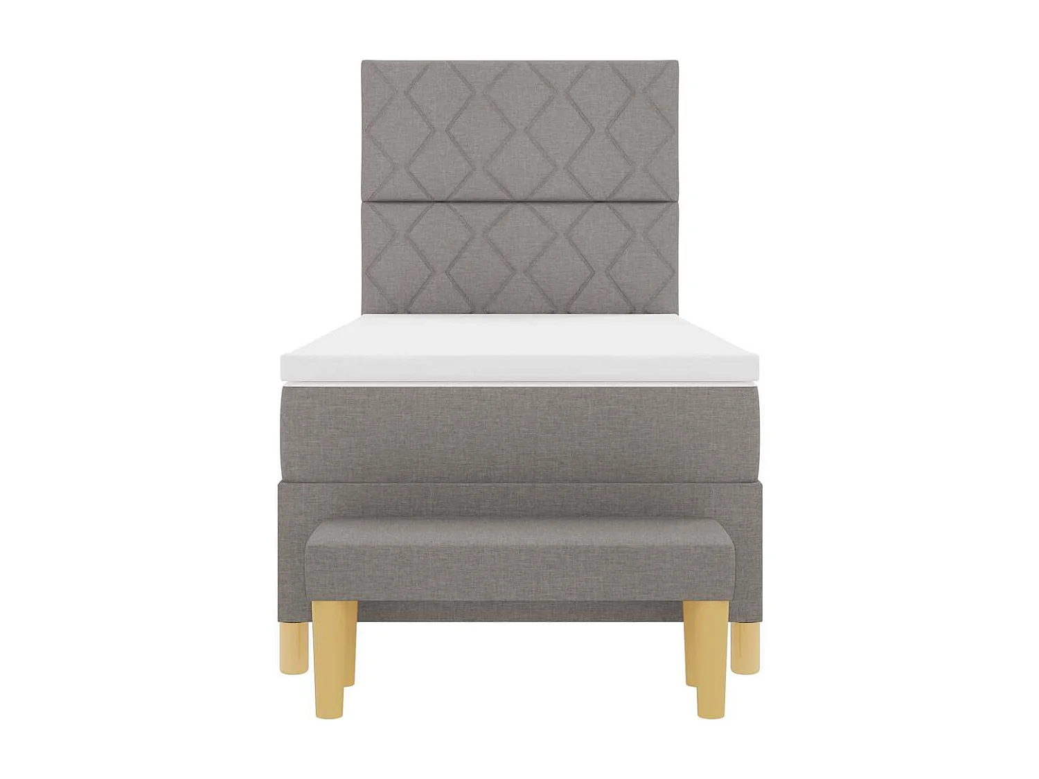 Cadre de lit avec matelas Taupe 100 x 200 cm tissu