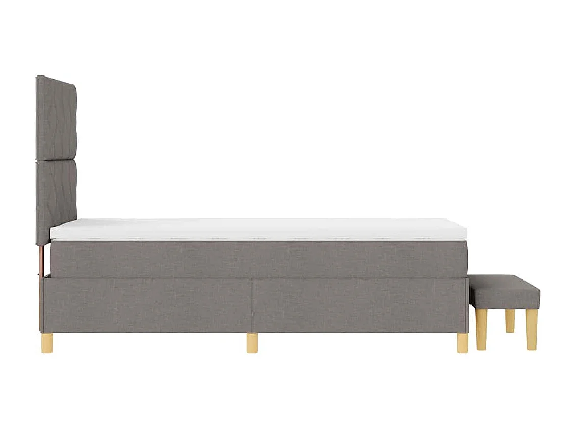 Cadre de lit avec matelas Taupe 100 x 200 cm tissu
