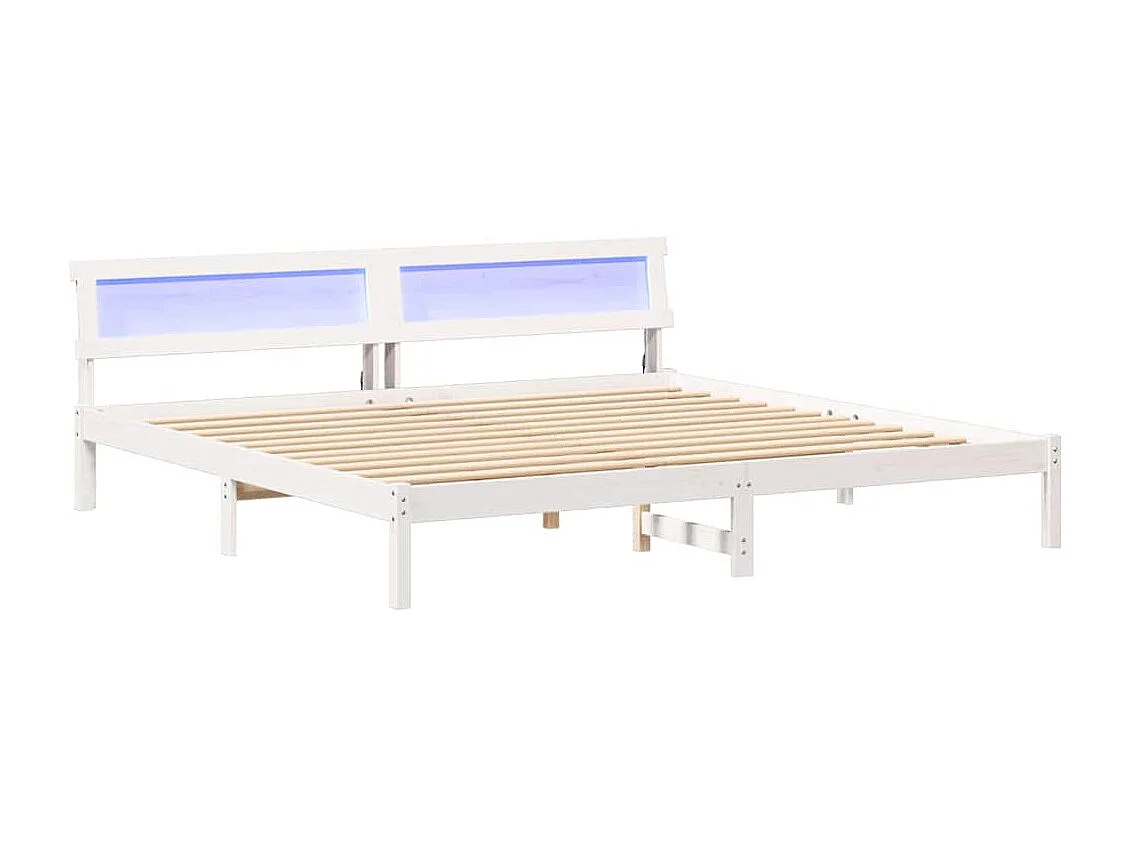 Estructura de cama Blanco 200 x 200 cm Madera maciza de pino