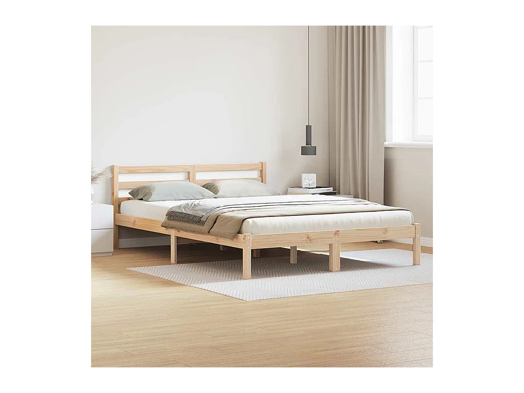 Cadre de lit Marron 220 x 160 cm Bois massif en pin