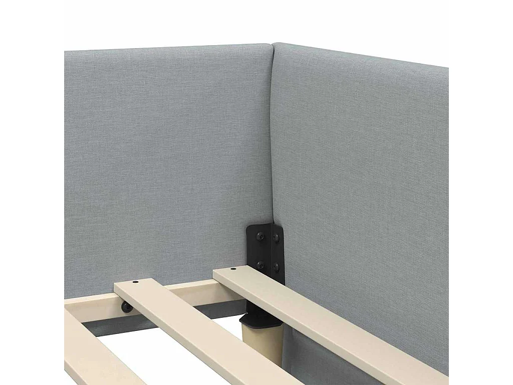 Estructura de cama en esquina Gris claro 90 x 200 cm