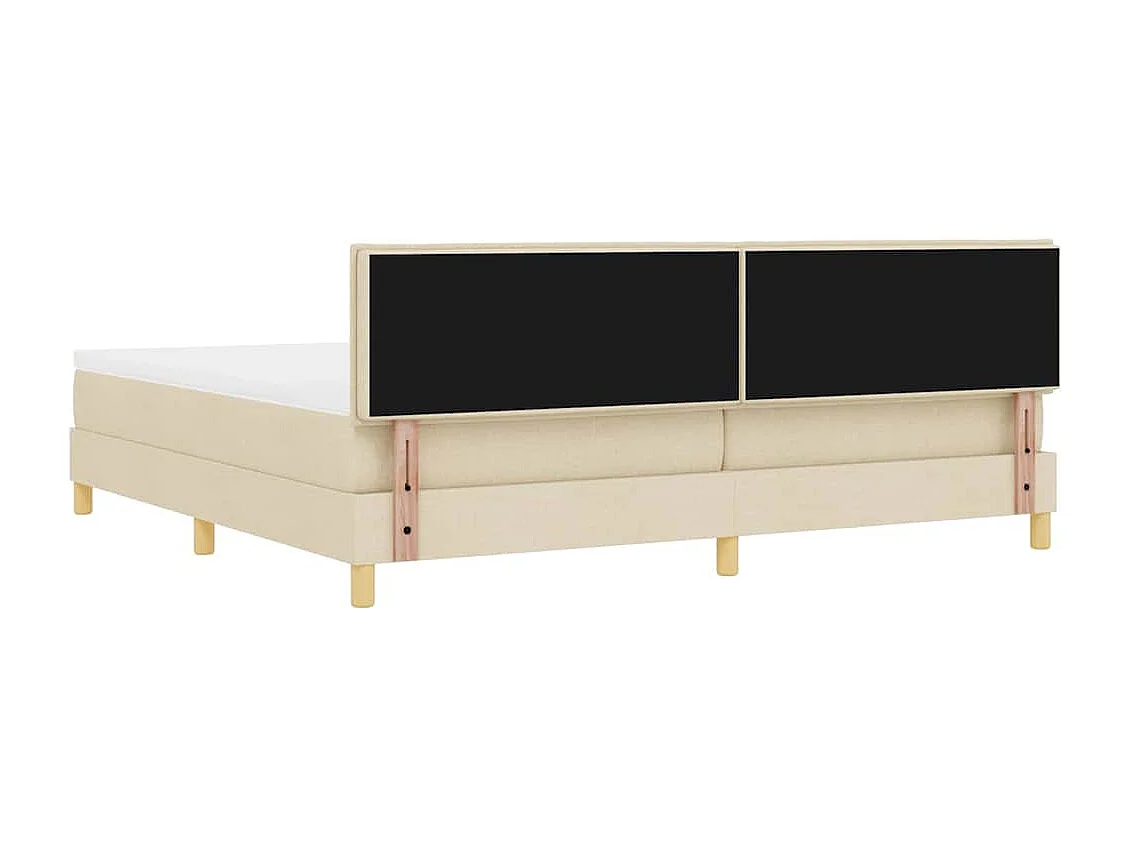 Cadre de lit avec matelas Crème 200 x 200 cm tissu