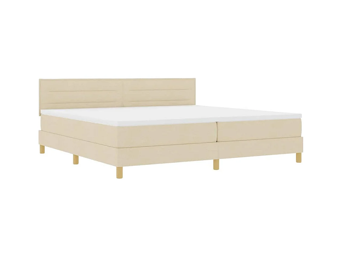 Cadre de lit avec matelas Crème 200 x 200 cm tissu