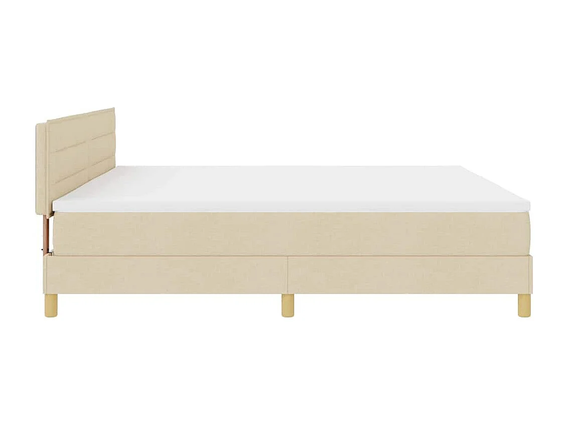 Cadre de lit avec matelas Crème 200 x 200 cm tissu