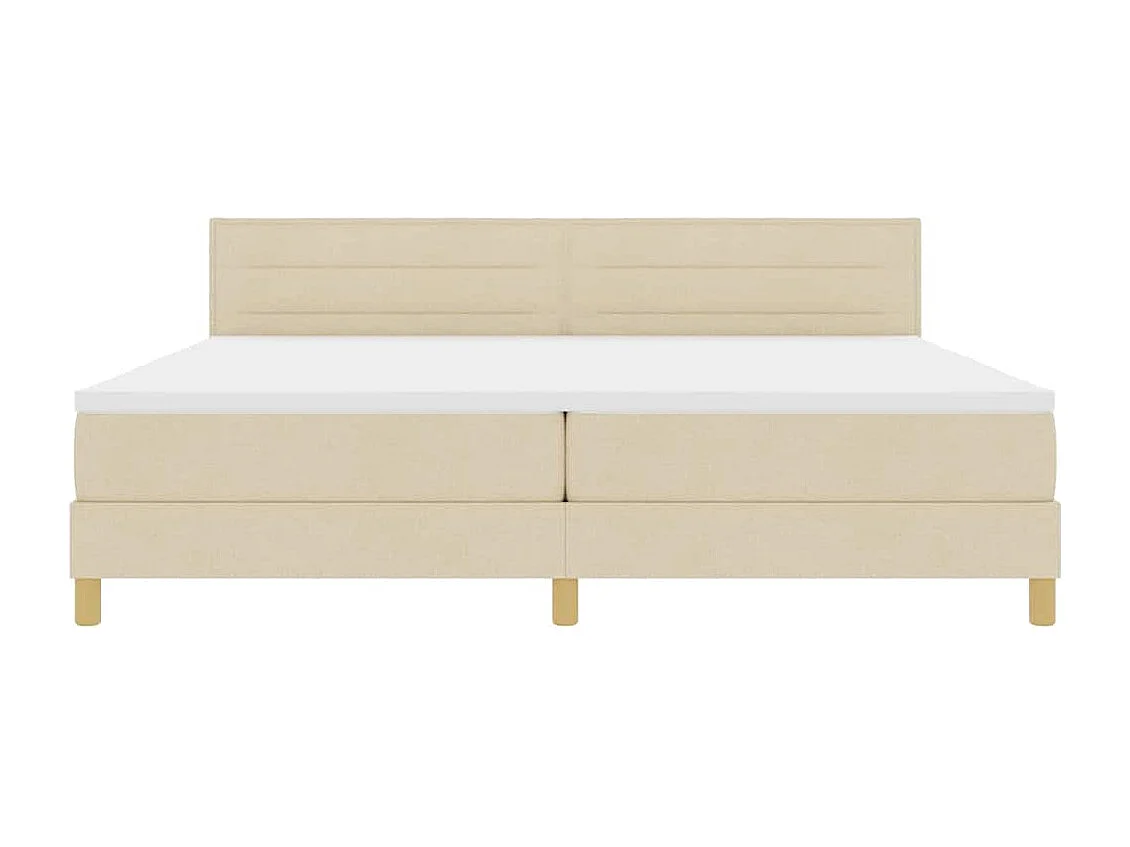 Cadre de lit avec matelas Crème 200 x 200 cm tissu