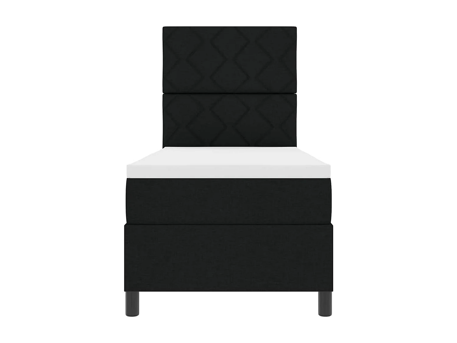 Cama tipo Box Spring con colchón Negro 80 x 200 cm tela