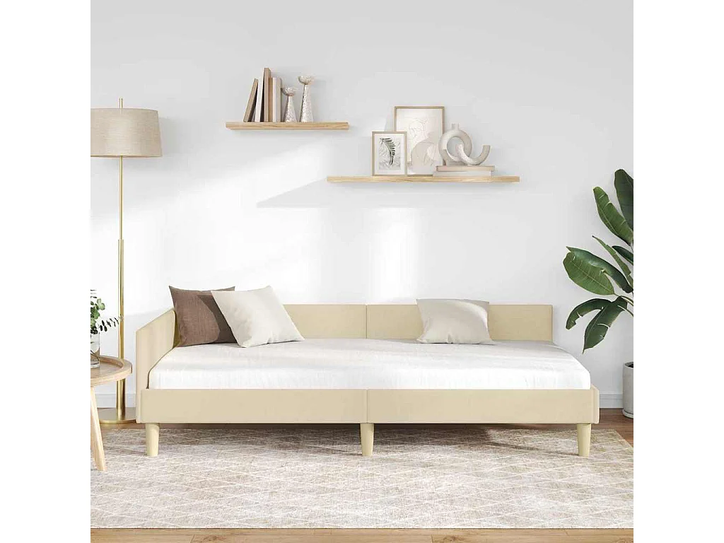 Estructura de cama en esquina Otro Manual Crema 100 x 200 cm