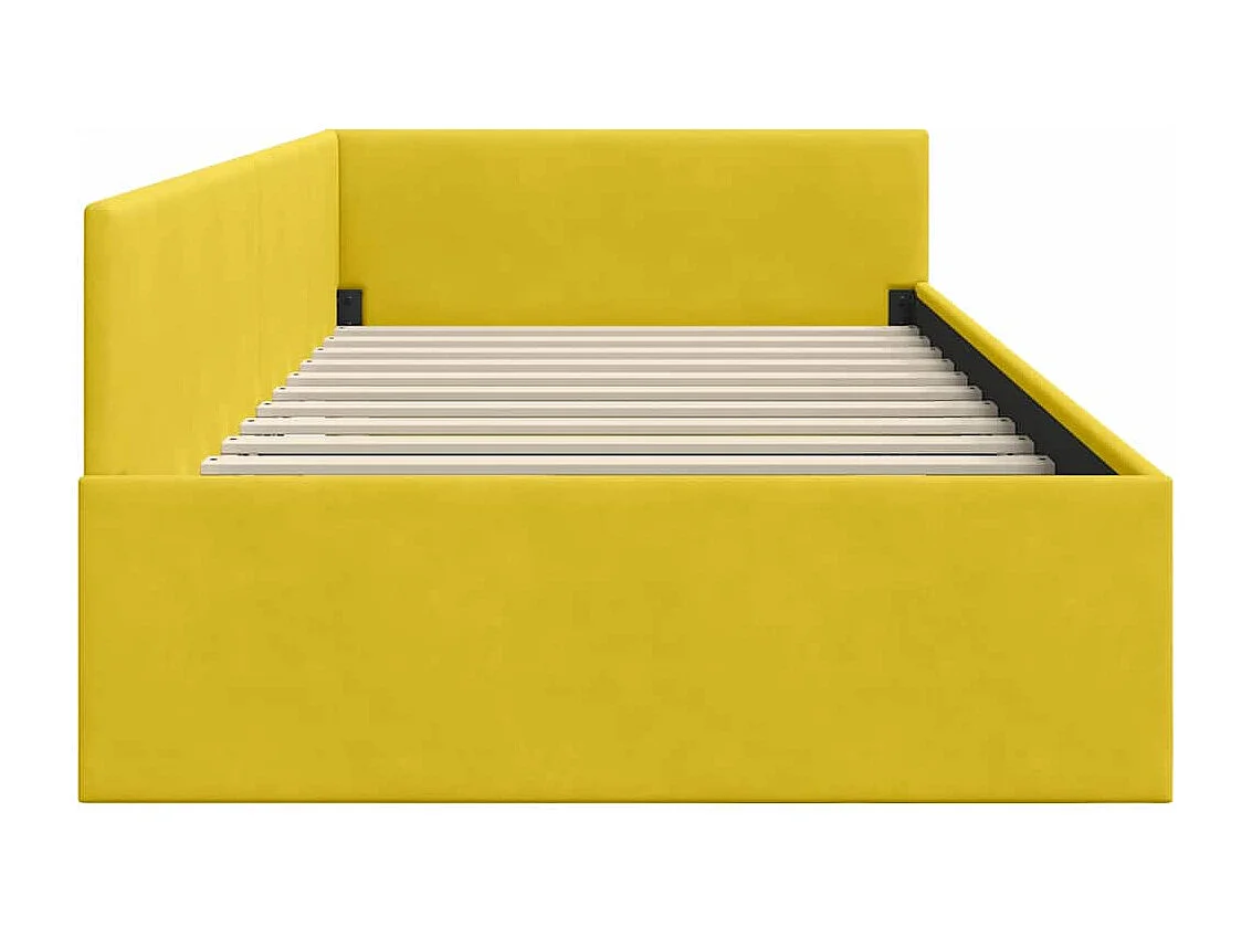 Cadre de lit d'angle Autre avec tête de lit Jaune 90 x 200 cm