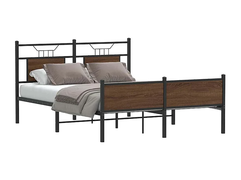 Estrutura cama s/ colchão derivados madeira carvalho castanho