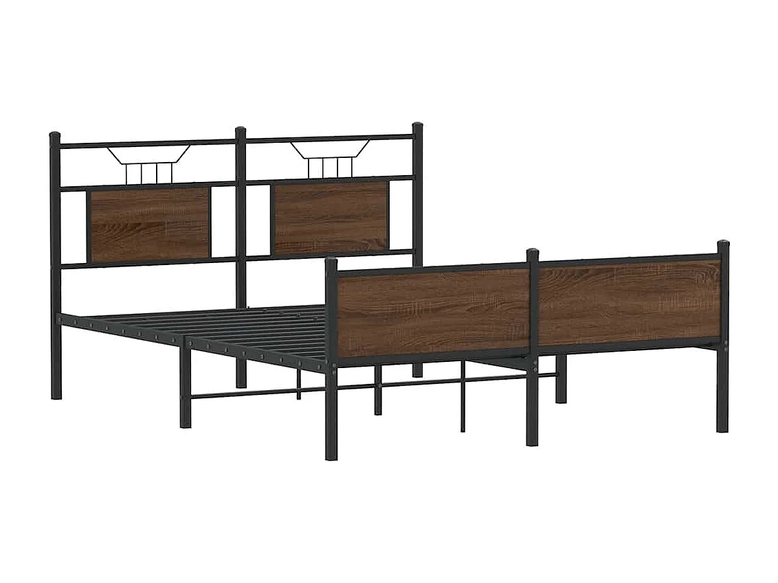 Cadre de lit sans matelas chêne marron 137x190 cm