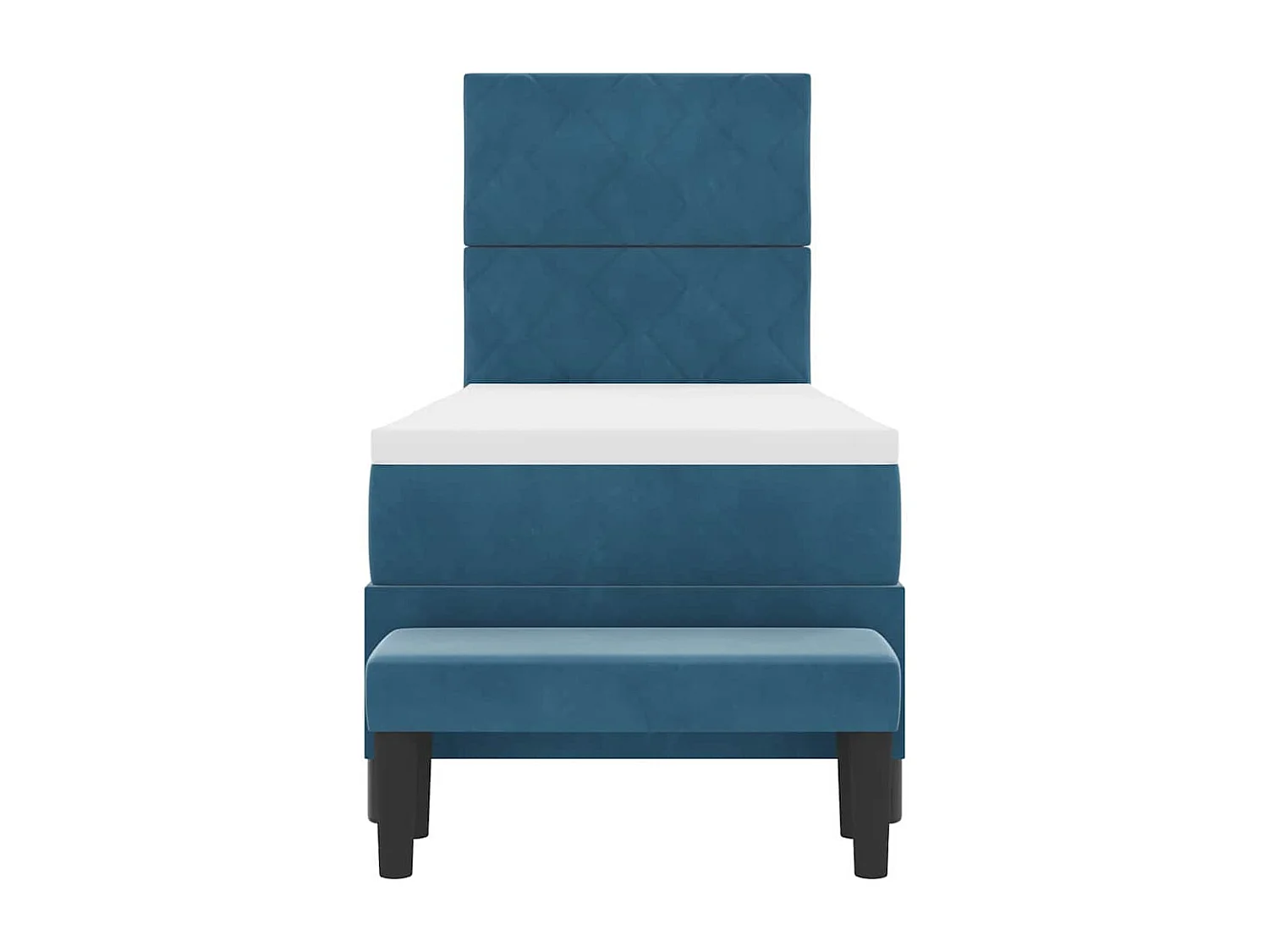 Cama tipo Box Spring Azul oscuro 80 x 200 cm Terciopelo