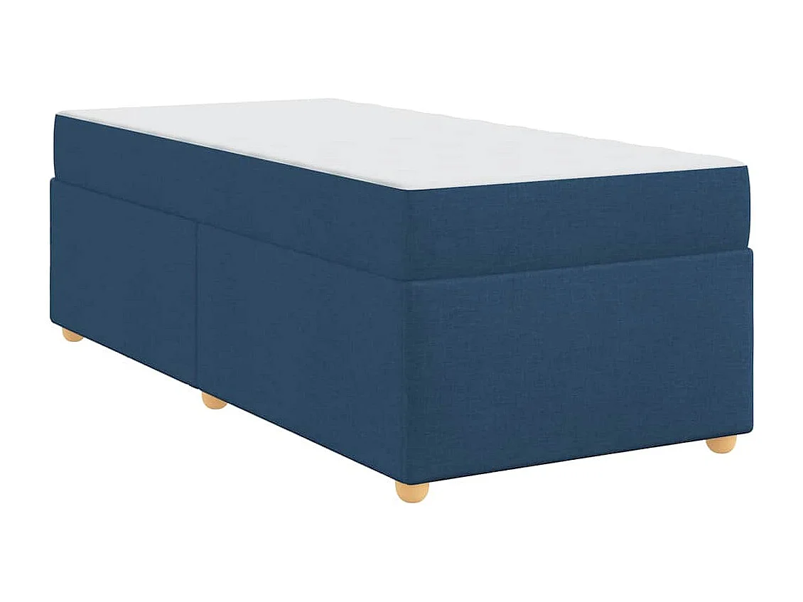 Cadre de lit avec matelas Bleu 91 x 200 cm tissu