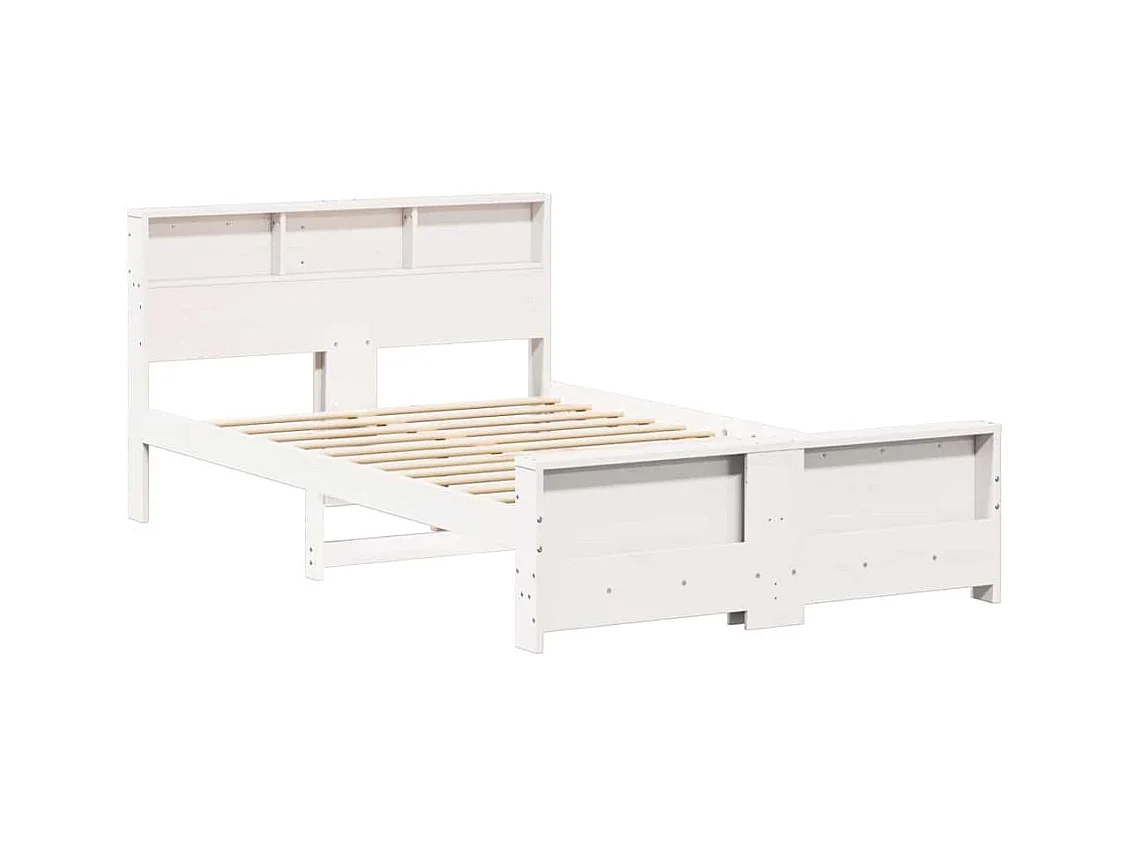 Cadre de lit Blanc 120 x 190 cm Bois massif en pin