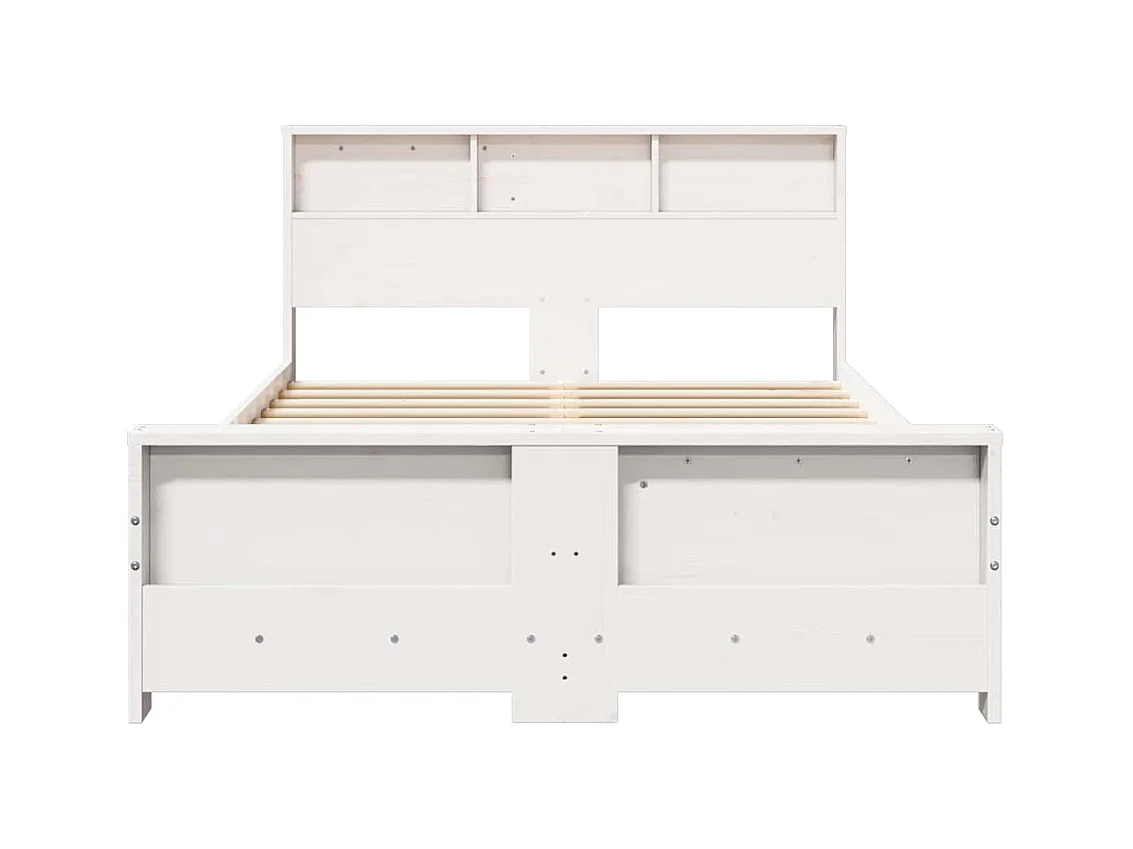 Cadre de lit Blanc 120 x 190 cm Bois massif en pin