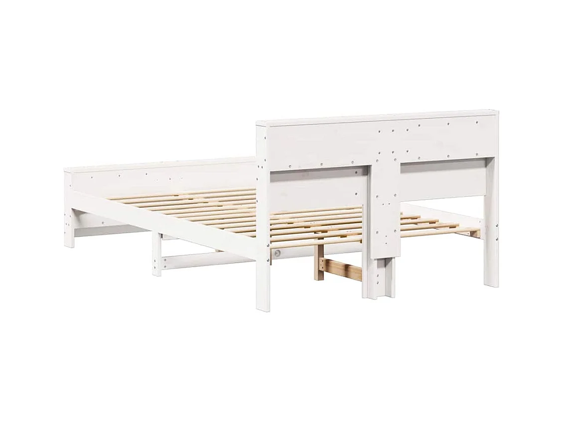 Cadre de lit Blanc 120 x 190 cm Bois massif en pin