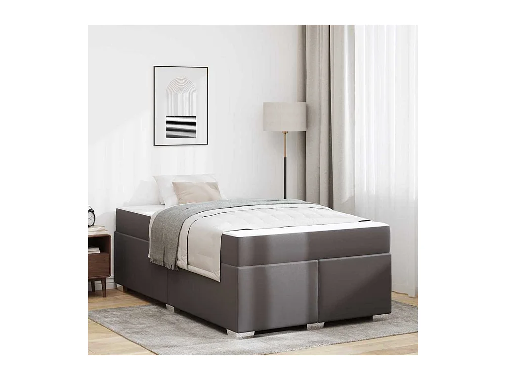 Cadre de lit Gris 120 x 190 cm Faux cuir