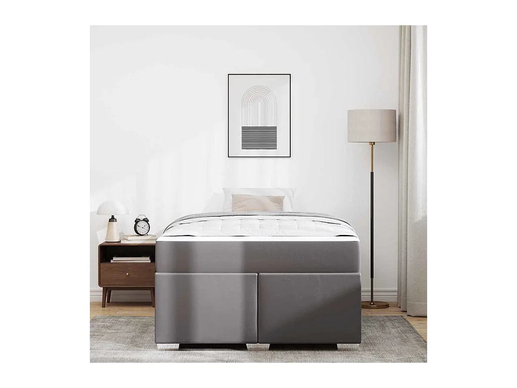 Cadre de lit Gris 120 x 190 cm Faux cuir