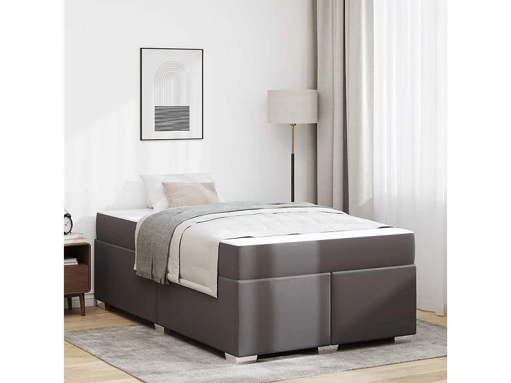 Cadre de lit Gris 120 x 190 cm Faux cuir